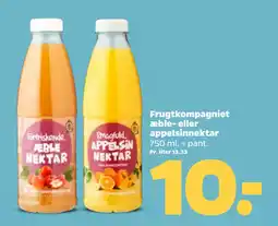 Netto Frugtkompagniet æble- eller appelsinnektar tilbud