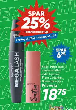 Bilka Mega lash mascara eller satin lipstick tilbud