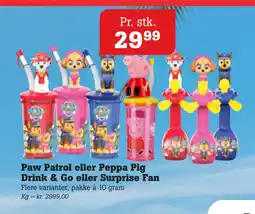 Poetzsch Padborg Paw Patrol eller Peppa Pig Drink & Go eller Surprise Fan tilbud