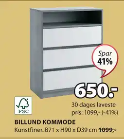 JYSK BILLUND KOMMODE tilbud