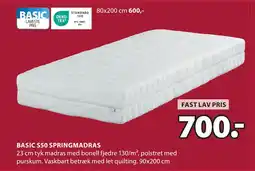 JYSK BASIC S50 SPRINGMADRAS tilbud