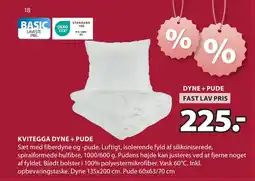 JYSK KVITEGGA DYNE + PUDE tilbud