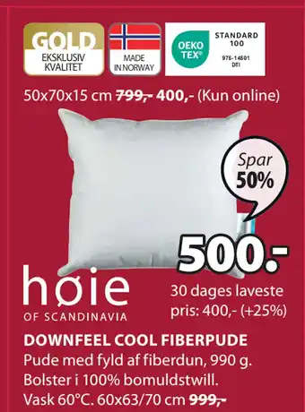 JYSK DOWNFEEL COOL FIBERPUDE tilbud