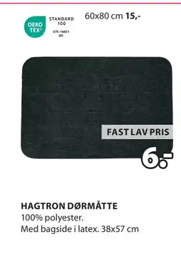 JYSK HAGTRON DØRMÅTTE tilbud