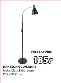 JYSK HANSSON GULVLAMPE tilbud