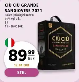 Scandinavian Park CIÙ CIÙ GRANDE SANGIOVESE 2021 tilbud