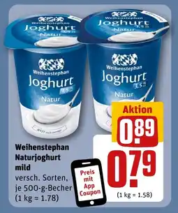 REWE DE Weihenstephan Naturjoghurt mild tilbud
