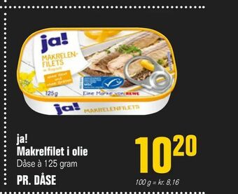 Otto Duborg ja! Makrelfilet i olie tilbud