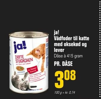 Otto Duborg ja! Vådfoder til katte med oksekød og lever tilbud