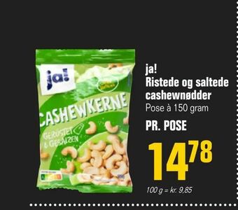 Otto Duborg ja! Ristede og saltede cashewnødder tilbud