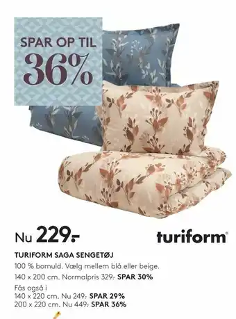 Turiform saga sengetøj
