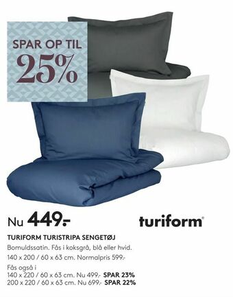 SengeSpecialisten Turiform turistripa sengetøj tilbud