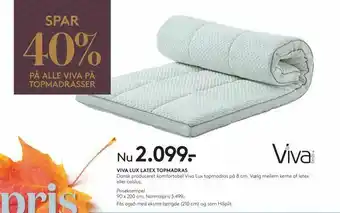 SengeSpecialisten Viva lux latex topmadr as tilbud