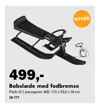 Bobslæde med fodbremse