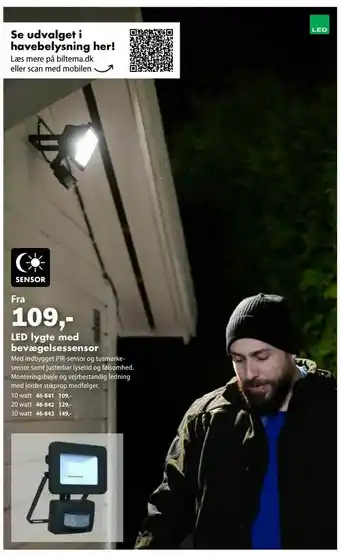 Biltema LED lygte med bevægelsessensor tilbud