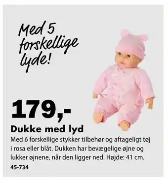 Biltema Dukke med lyd tilbud