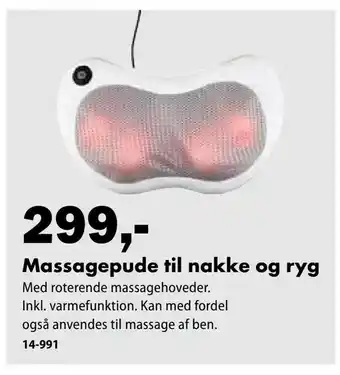 Biltema Massagepude til nakke og ryg tilbud
