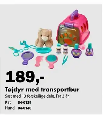 Biltema Tøjdyr med transportbur tilbud