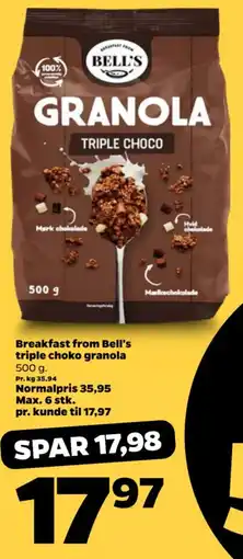Netto Breakfast from Bell's triple choko granola tilbud