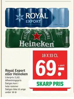 SPAR Royal Export eller Heineken tilbud