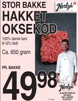 ABC Lavpris STOR BAKKE HAKKET OKSEKØD tilbud