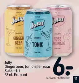 REMA 1000 Jolly Gingerbeer, tonic eller rosé Sukkerfri tilbud