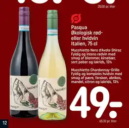 REMA 1000 Pasqua Økologisk rød- eller hvidvin Italien, 75 cl tilbud