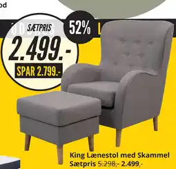 My Home King Lænestol med Skammel Sætpris tilbud