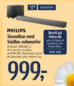 Føtex Soundbar med trådløs subwoofer tilbud