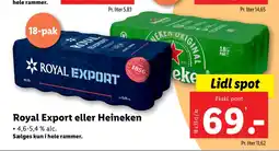 Lidl Royal Export eller Heineken tilbud