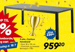 Bilka Carlton havebord tilbud