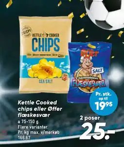 Bilka Kettle Cooked chips eller Øffer flæskesvær tilbud