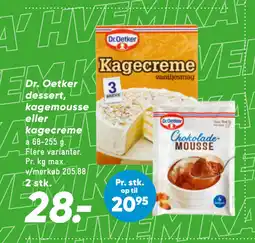 Bilka Dr. Oetker dessert, kagemousse eller kagecreme tilbud