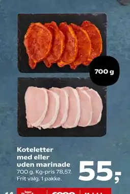 Koteletter med eller uden marinade