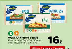 Kvickly Wasa Knækbrød single tilbud