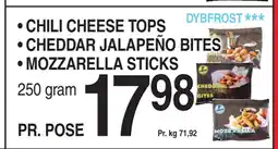 ABC Lavpris CHILI CHEESE TOPS • CHEDDAR JALAPEÑO BITES • MOZZARELLA STICKS tilbud