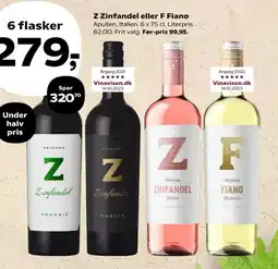 Kvickly Z Zinfandel eller F Fiano tilbud