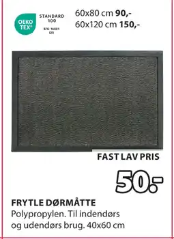 JYSK FRYTLE DØRMÅTTE tilbud