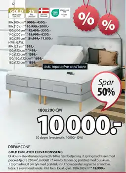 JYSK GOLD E40 LATEX ELEVATIONSSENG tilbud