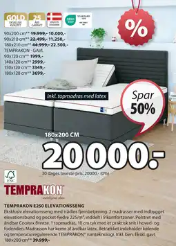 JYSK TEMPRAKON E250 ELEVATIONSSENG tilbud