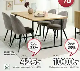JYSK KOKKEDAL STOL tilbud