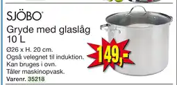 Harald Nyborg Gryde med glaslåg 10 L tilbud