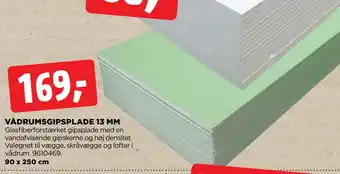 jem & fix VÅDRUMSGIPSPLADE 13 MM tilbud