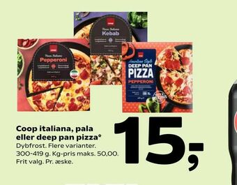 Coop 365 Coop italiana, pala eller deep pan pizza tilbud