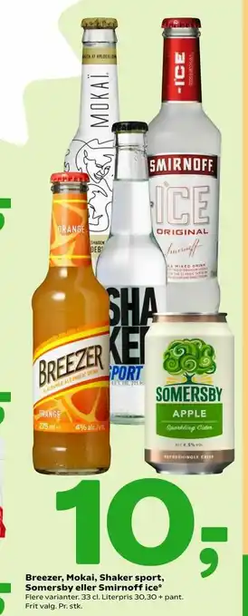 Coop 365 Breezer, Mokai, Shaker sport, Somersby eller Smirnoff ice tilbud