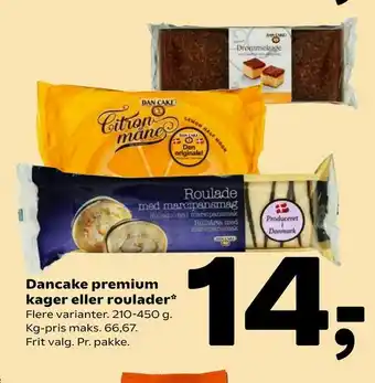 Coop 365 Dancake premium kager eller roulader tilbud