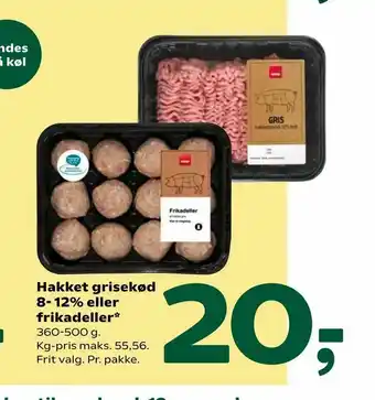 Coop 365 Hakket grisekød 8- 12% eller frikadeller tilbud