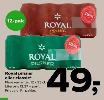 Coop 365 Royal pilsner eller classic tilbud