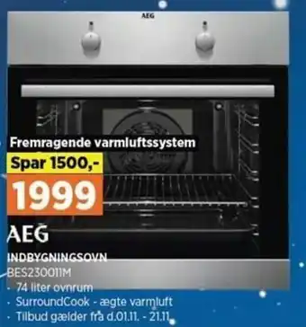 Power Aeg Indbygningsovn BES230011M tilbud