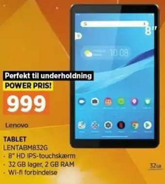 Power Tablet LENTABM832G tilbud